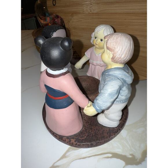 Vintage Penco 1999 Children Of The World Ceramic Painted Votive Candle Holder - Picture 5 of 8